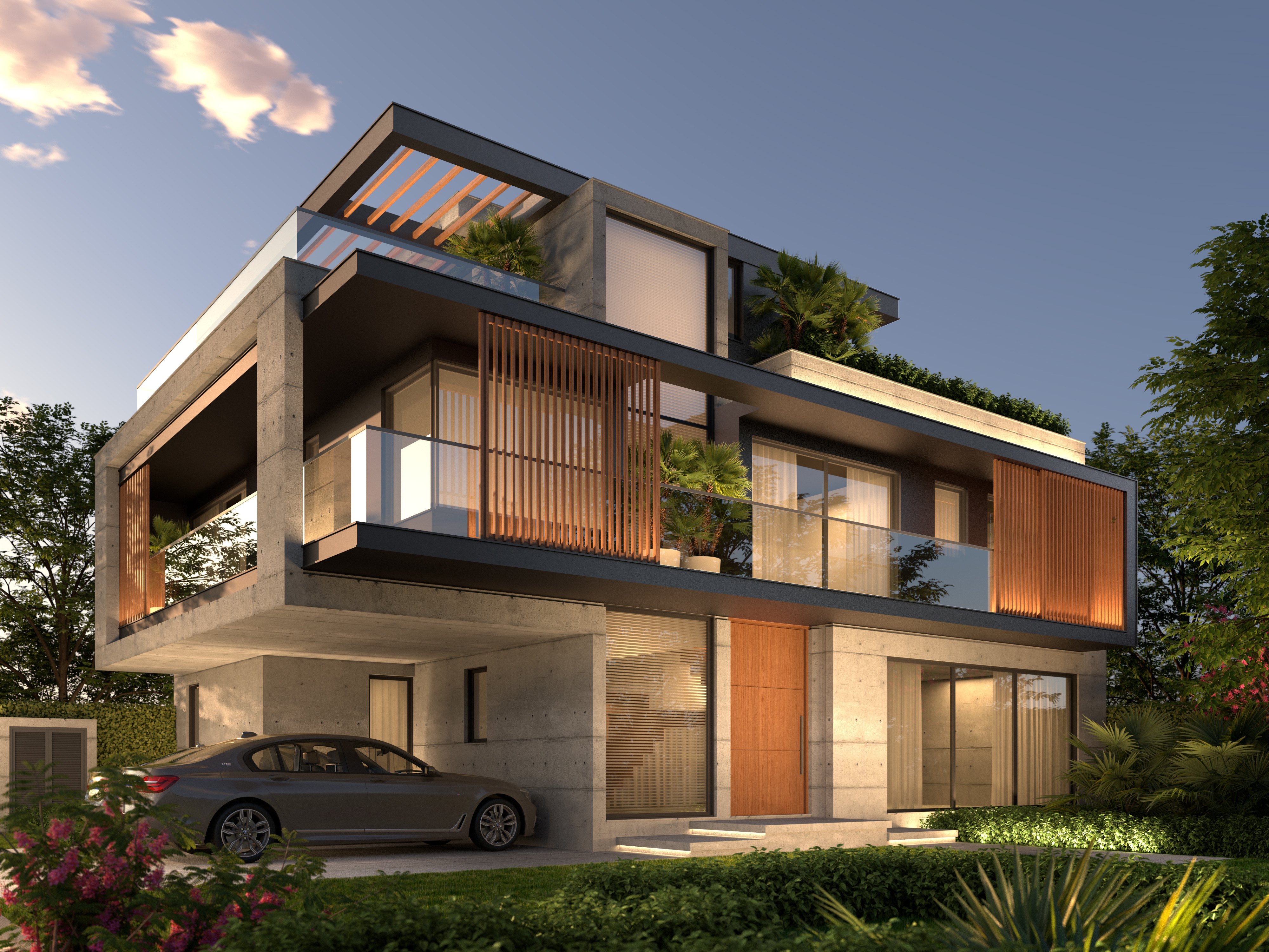 Projeto P3 - Casa contemporânea com iluminação cênica